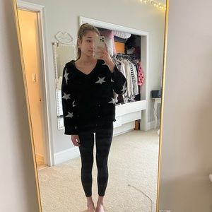 Oversized Black Sweater with Stars Size OS✨
